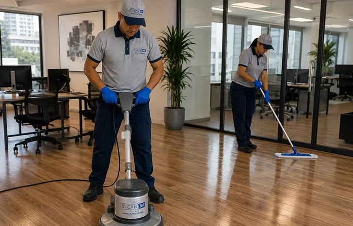 Limpieza, Decapado y Pulido de Pisos Flotantes profesional de Clean360 en Santiago Oriente