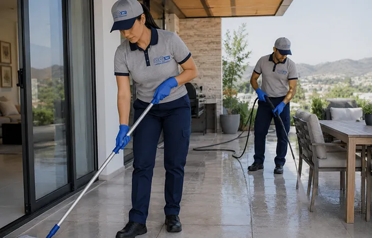Limpieza de Terrazas en Casas profesional de Clean360 en Santiago Oriente